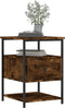 vidaXL - Nachtkastje - 40x42x56 - cm - bewerkt - hout - gerookt - eikenkleurig