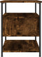 vidaXL - Nachtkastje - 40x42x56 - cm - bewerkt - hout - gerookt - eikenkleurig