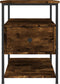 vidaXL - Nachtkastje - 40x42x56 - cm - bewerkt - hout - gerookt - eikenkleurig