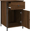 vidaXL - Nachtkastje - 40x42x60 - cm - bewerkt - hout - bruin - eikenkleur