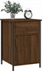 vidaXL - Nachtkastje - 40x42x60 - cm - bewerkt - hout - bruin - eikenkleur