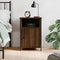 vidaXL - Nachtkastje - 40x42x60 - cm - bewerkt - hout - bruin - eikenkleur
