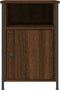 vidaXL - Nachtkastje - 40x42x60 - cm - bewerkt - hout - bruin - eikenkleur