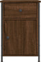 vidaXL - Nachtkastje - 40x42x60 - cm - bewerkt - hout - bruin - eikenkleur