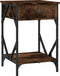 vidaXL - Nachtkastje - 40x42x60 - cm - bewerkt - hout - gerookt - eikenkleurig