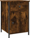 vidaXL - Nachtkastje - 40x42x60 - cm - bewerkt - hout - gerookt - eikenkleurig