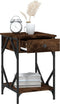 vidaXL - Nachtkastje - 40x42x60 - cm - bewerkt - hout - gerookt - eikenkleurig