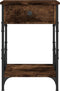 vidaXL - Nachtkastje - 40x42x60 - cm - bewerkt - hout - gerookt - eikenkleurig