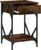 vidaXL - Nachtkastje - 40x42x60 - cm - bewerkt - hout - gerookt - eikenkleurig