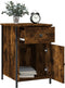 vidaXL - Nachtkastje - 40x42x60 - cm - bewerkt - hout - gerookt - eikenkleurig