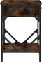 vidaXL - Nachtkastje - 40x42x60 - cm - bewerkt - hout - gerookt - eikenkleurig