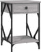 vidaXL - Nachtkastje - 40x42x60 - cm - bewerkt - hout - grijs - sonoma - eikenkleurig