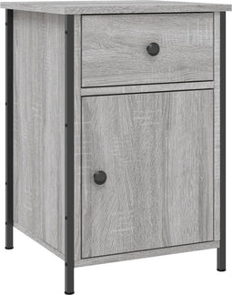 vidaXL - Nachtkastje - 40x42x60 - cm - bewerkt - hout - grijs - sonoma - eikenkleurig