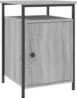 vidaXL - Nachtkastje - 40x42x60 - cm - bewerkt - hout - grijs - sonoma - eikenkleurig