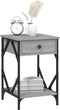 vidaXL - Nachtkastje - 40x42x60 - cm - bewerkt - hout - grijs - sonoma - eikenkleurig