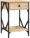 vidaXL - Nachtkastje - 40x42x60 - cm - bewerkt - hout - sonoma - eikenkleurig