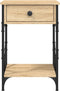 vidaXL - Nachtkastje - 40x42x60 - cm - bewerkt - hout - sonoma - eikenkleurig