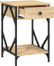 vidaXL - Nachtkastje - 40x42x60 - cm - bewerkt - hout - sonoma - eikenkleurig