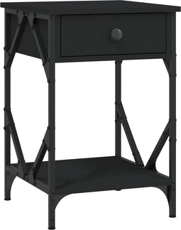 vidaXL - Nachtkastje - 40x42x60 - cm - bewerkt - hout - zwart
