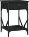 vidaXL - Nachtkastje - 40x42x60 - cm - bewerkt - hout - zwart