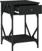vidaXL - Nachtkastje - 40x42x60 - cm - bewerkt - hout - zwart
