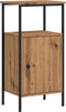 vidaXL - Nachtkastje - 41x31x80 - cm - bewerkt - hout - artisanaal - eikenkleurig