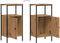 vidaXL - Nachtkastje - 41x31x80 - cm - bewerkt - hout - artisanaal - eikenkleurig