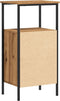 vidaXL - Nachtkastje - 41x31x80 - cm - bewerkt - hout - artisanaal - eikenkleurig