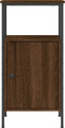 vidaXL - Nachtkastje - 41x31x80 - cm - bewerkt - hout - bruin - eikenkleur