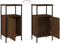 vidaXL - Nachtkastje - 41x31x80 - cm - bewerkt - hout - bruin - eikenkleur