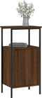 vidaXL - Nachtkastje - 41x31x80 - cm - bewerkt - hout - bruin - eikenkleur