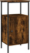 vidaXL - Nachtkastje - 41x31x80 - cm - bewerkt - hout - gerookt - eikenkleurig