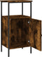 vidaXL - Nachtkastje - 41x31x80 - cm - bewerkt - hout - gerookt - eikenkleurig