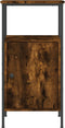 vidaXL - Nachtkastje - 41x31x80 - cm - bewerkt - hout - gerookt - eikenkleurig