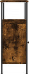 vidaXL - Nachtkastje - 41x31x80 - cm - bewerkt - hout - gerookt - eikenkleurig