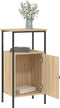 vidaXL - Nachtkastje - 41x31x80 - cm - bewerkt - hout - sonoma - eikenkleurig