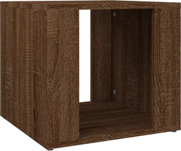 vidaXL - Nachtkastje - 41x40x36 - cm - bewerkt - hout - bruin - eikenkleur