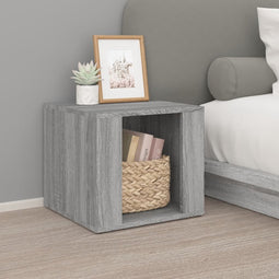 vidaXL - Nachtkastje - 41x40x36 - cm - bewerkt - hout - grijs - sonoma - eikenkleur