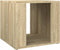 vidaXL - Nachtkastje - 41x40x36 - cm - bewerkt - hout - sonoma - eikenkleurig