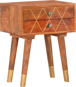 vidaXL - Nachtkastje - 43x30x58 - cm - massief - mangohout