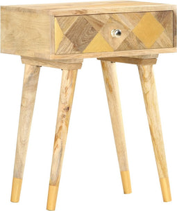 vidaXL - Nachtkastje - 43x30x58 - cm - massief - mangohout