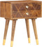 vidaXL - Nachtkastje - 43x30x58 - cm - massief - mangohout