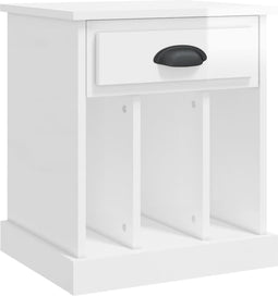 vidaXL - Nachtkastje - 43x36x50 - cm - hoogglans - wit
