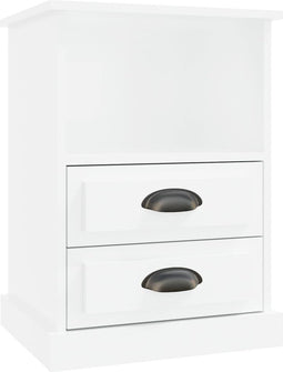 vidaXL - Nachtkastje - 43x36x60 - cm - hoogglans - wit
