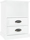 vidaXL - Nachtkastje - 43x36x60 - cm - hoogglans - wit