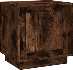 vidaXL - Nachtkastje - 44x35x45 - cm - bewerkt - hout - gerookt - eikenkleurig
