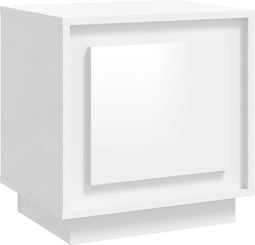 vidaXL - Nachtkastje - 44x35x45 - cm - bewerkt - hout - hoogglans - wit
