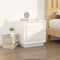 vidaXL - Nachtkastje - 44x35x45 - cm - bewerkt - hout - wit