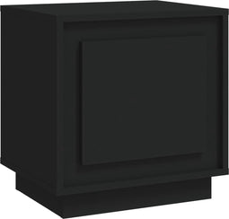 vidaXL - Nachtkastje - 44x35x45 - cm - bewerkt - hout - zwart