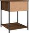 vidaXL - Nachtkastje - 44x45x58 - cm - bewerkt - hout - bruin - eikenkleur